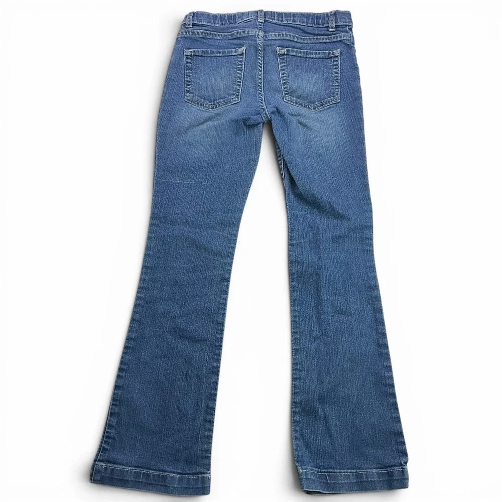 The Children's Place Blue Flare Jeans Kids Sz 10 Braided Pocket Adjustable Waist